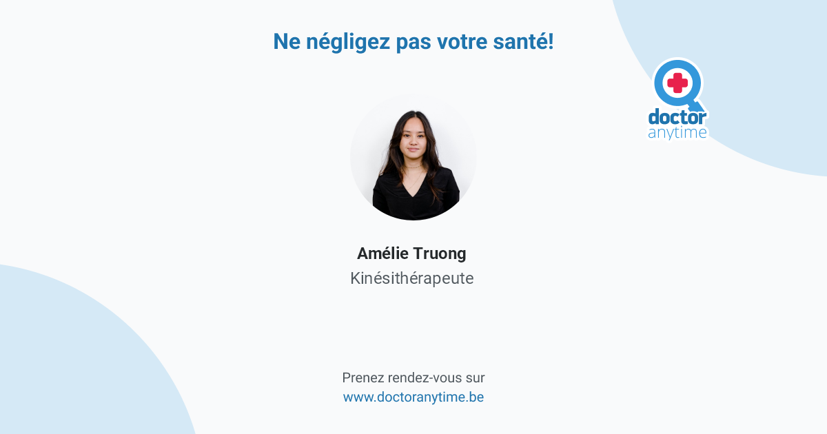 Amélie Truong (Kinésithérapeute) Prenez rendezvous en ligne